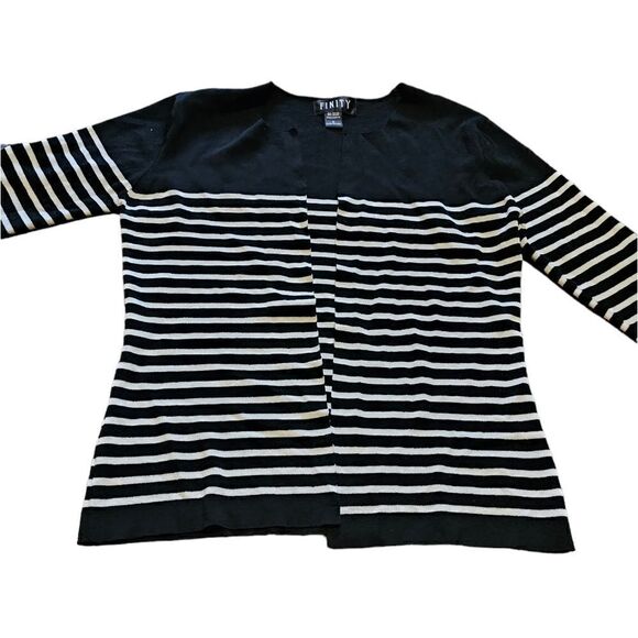 Women's FINITY Knit Striped Open Cardigan Small - Picture 5 of 5